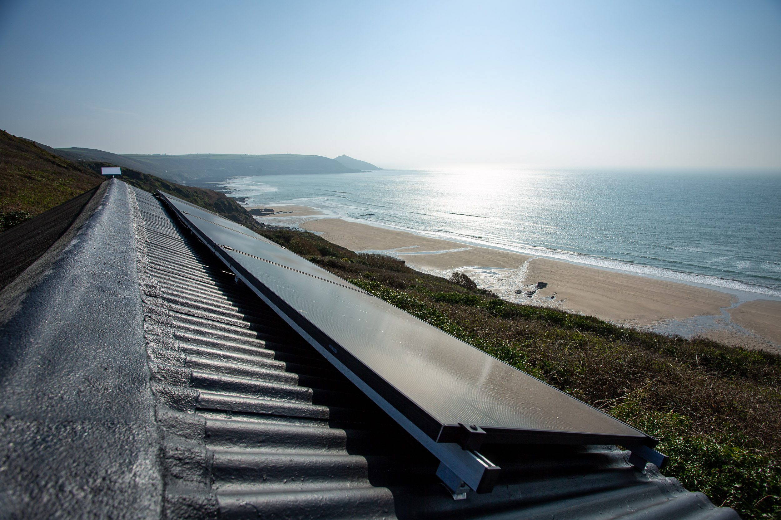 The new solar panels overlooking the bay.